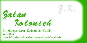 zalan kolonich business card